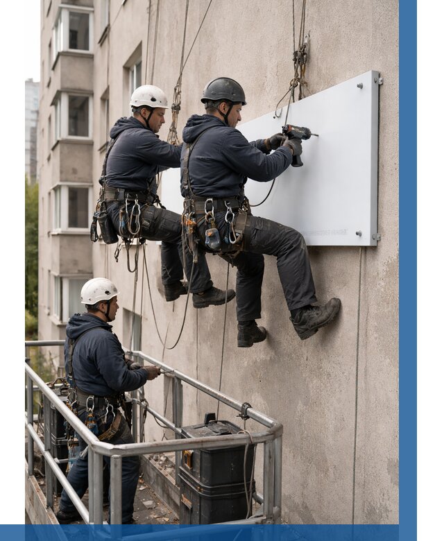 Монтаж табличек и указателей в Дмитрах от 3752 р. | ВЫСОТНИК-Дмв