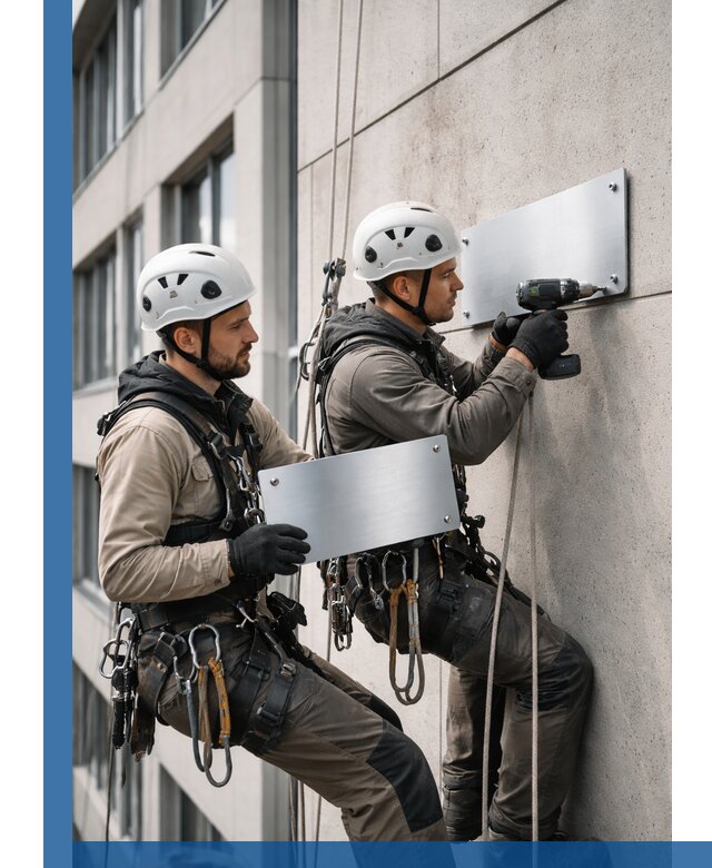 Монтаж табличек и указателей в Дмитрах для зданий и сооружений