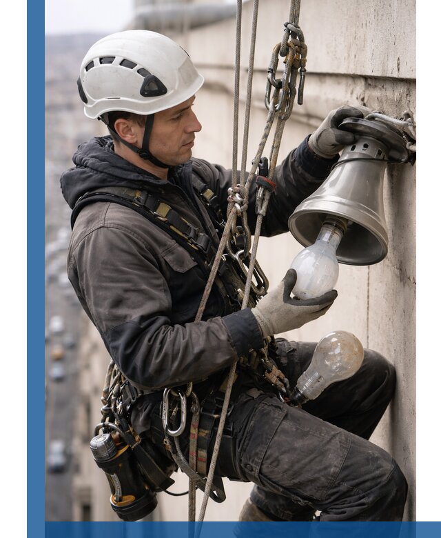 Замена ламп на высоте в Дмитрах профессионально и быстро