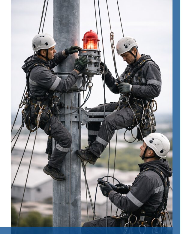 Монтаж заградительных огней в Дмитрах от 9112 р. | ВЫСОТНИК-Дмв