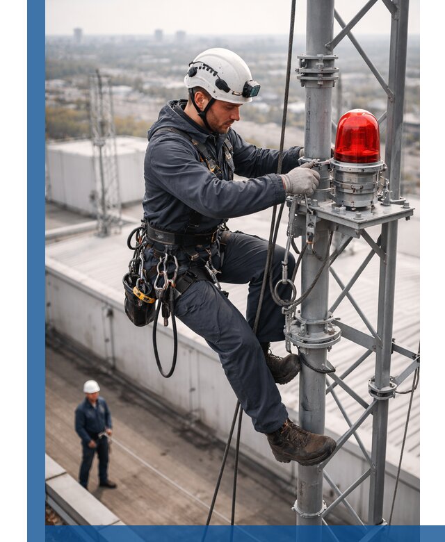 Монтаж заградительных огней и обслуживание объектов в Дмитрах
