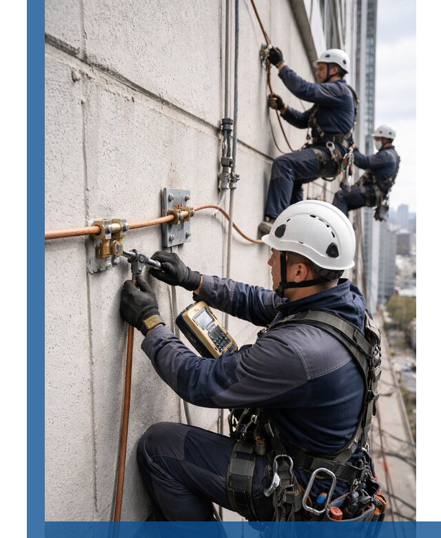 Монтаж системы заземления здания и молниезащиты в Дмитрах