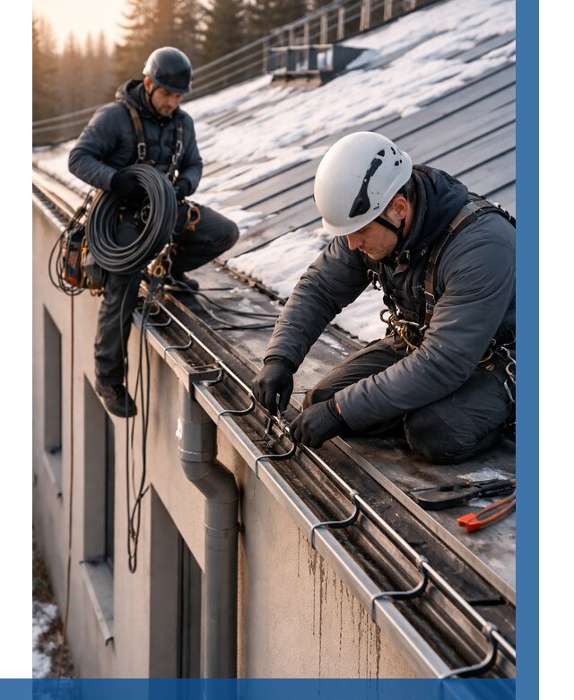 Монтаж греющего кабеля на кровле в Дмитрах от 482 р. | ВЫСОТНИК-Дмв