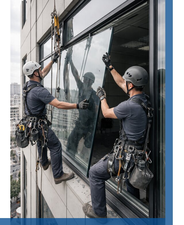 Замена стеклопакетов на высоте в Дмитрах от 5896 р. | ВЫСОТНИК-Дмв