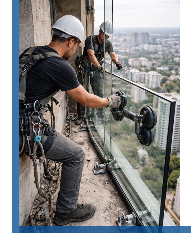 Монтаж стеклянных ограждений под ключ с гарантией в Дмитрах