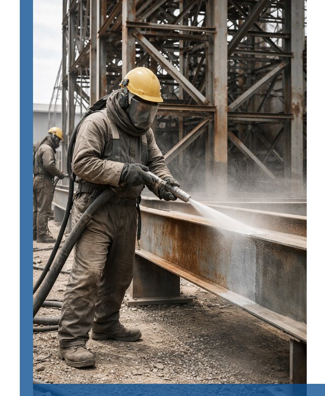 Пескоструйная очистка металлоконструкций в Дмитрах промышленная