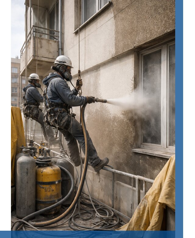 Пескоструйная очистка фасада в Дмитрах от 697 р. | ВЫСОТНИК-Дмв