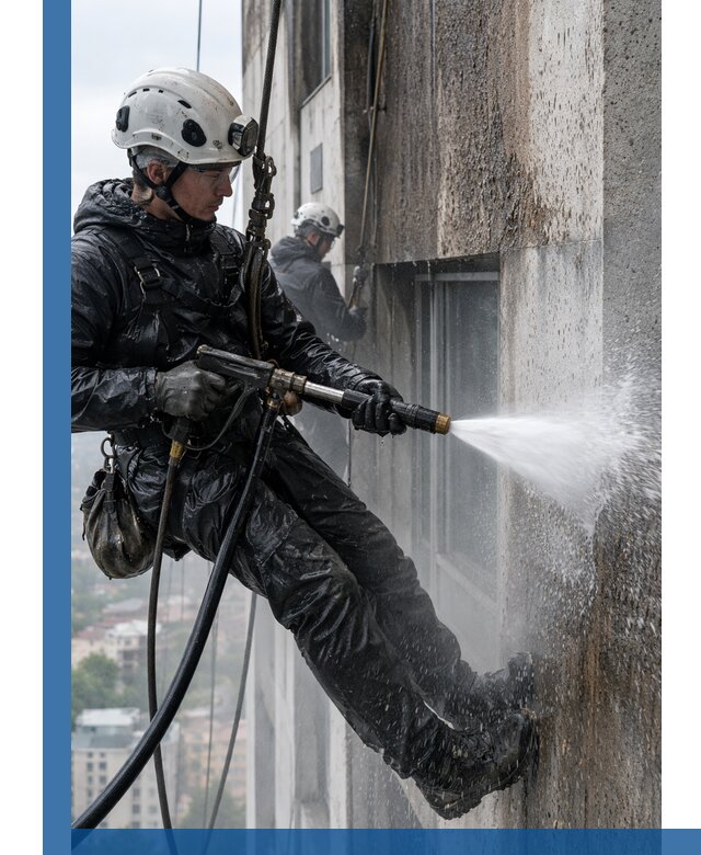 Гидроструйная очистка фасадов и конструкций в Дмитрах