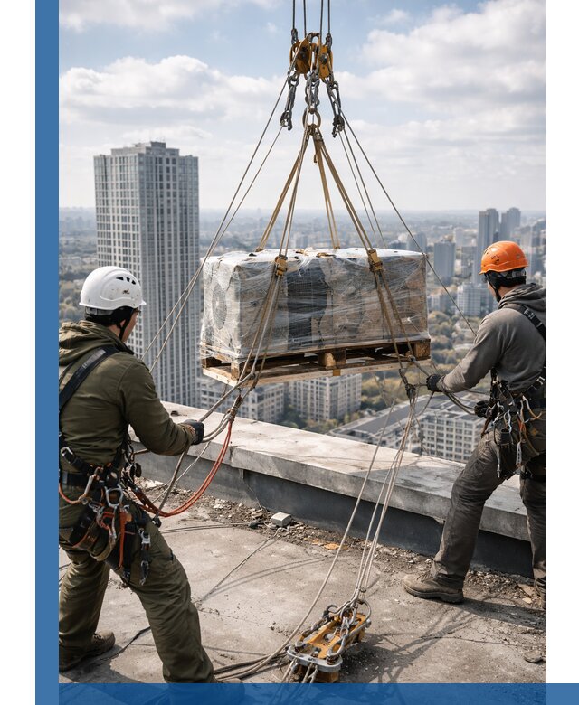 Подъем и монтаж крупногабаритных грузов на крышу в Дмитрах