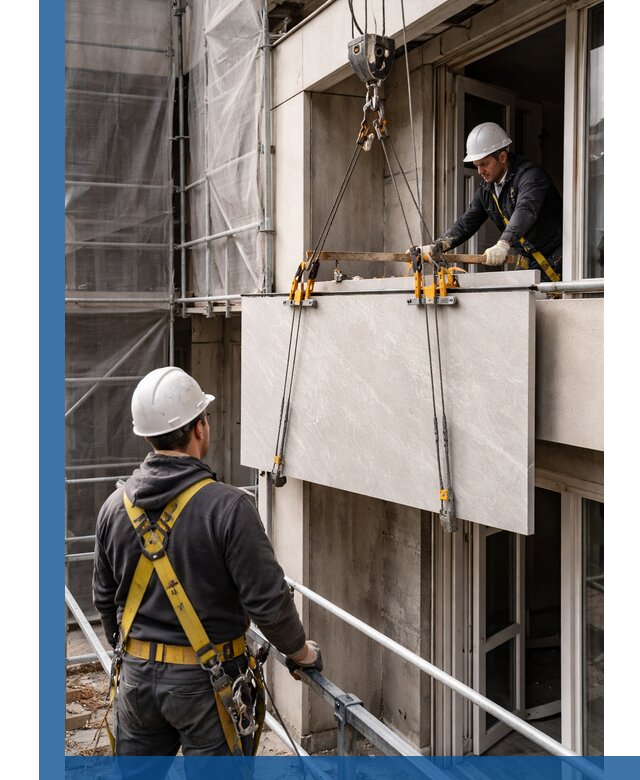 Подъем керамогранита на этаж в Дмитрах грузчиками и техникой