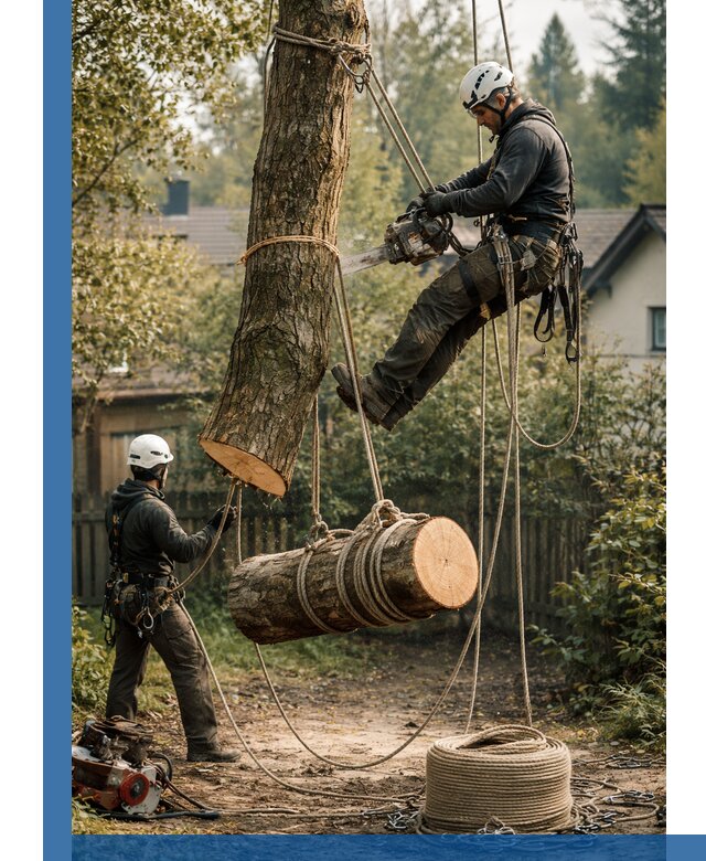 Валка деревьев частями в Дмитрах, безопасно и аккуратно