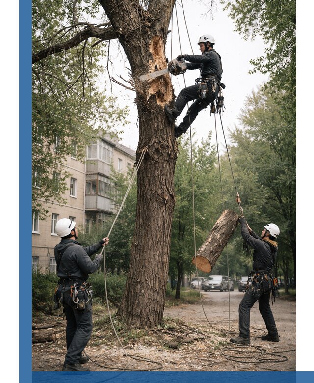 Срочное удаление аварийных деревьев в Дмитрах с гарантией безопасности