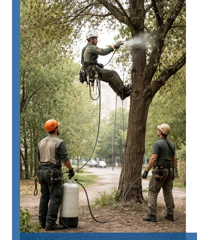 Обработка деревьев от вредителей в Дмитрах профессиональная защита