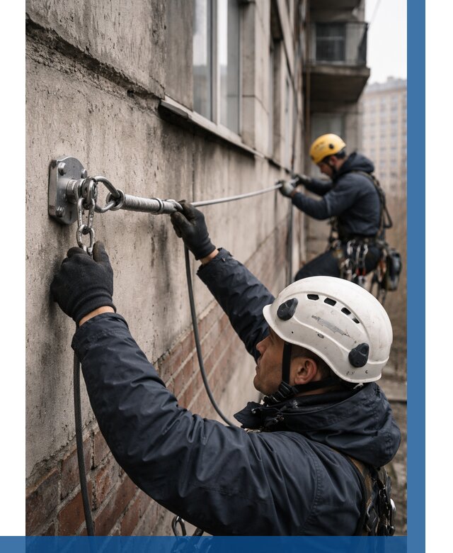 Монтаж анкерных линий в Дмитрах от 3216 р. | ВЫСОТНИК-Дмв