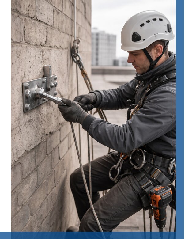 Установка анкерных точек в Дмитрах от 3752 р. | ВЫСОТНИК-Дмв