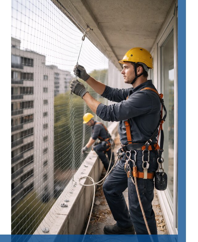 Монтаж сетки от птиц в Дмитрах от 4824 р. | ВЫСОТНИК-Дмв